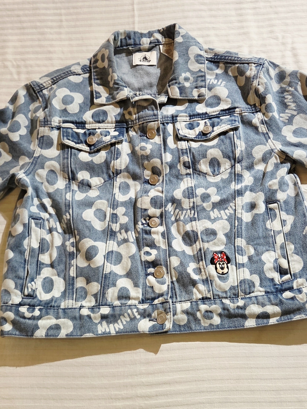 Disney Parks Minnie Mouse Floral Classic Denim Jacket for Women Adult XS